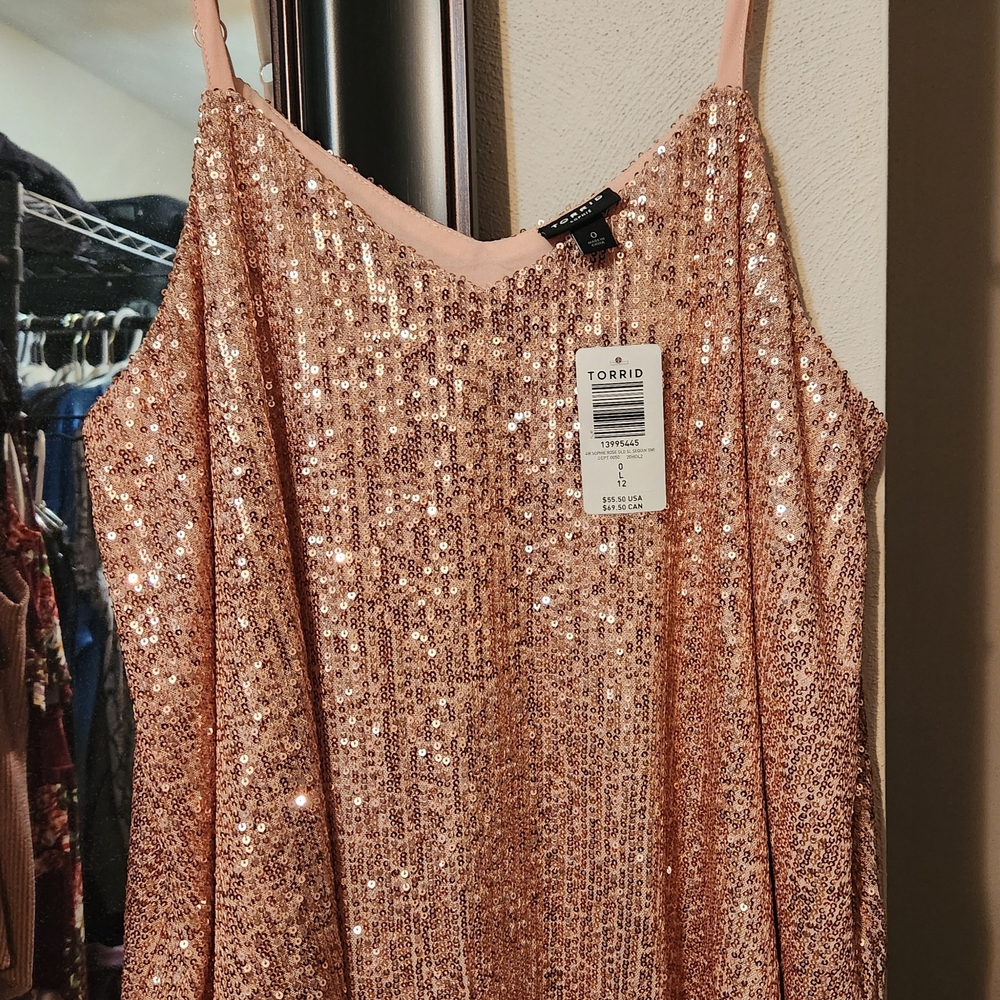 Torrid Sparkling Pink Sequin Top